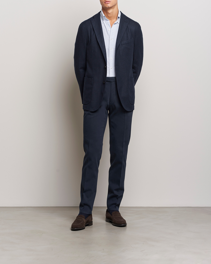 Homme | Blazers | Boglioli | K Jacket Wool Herringbone Blazer Navy