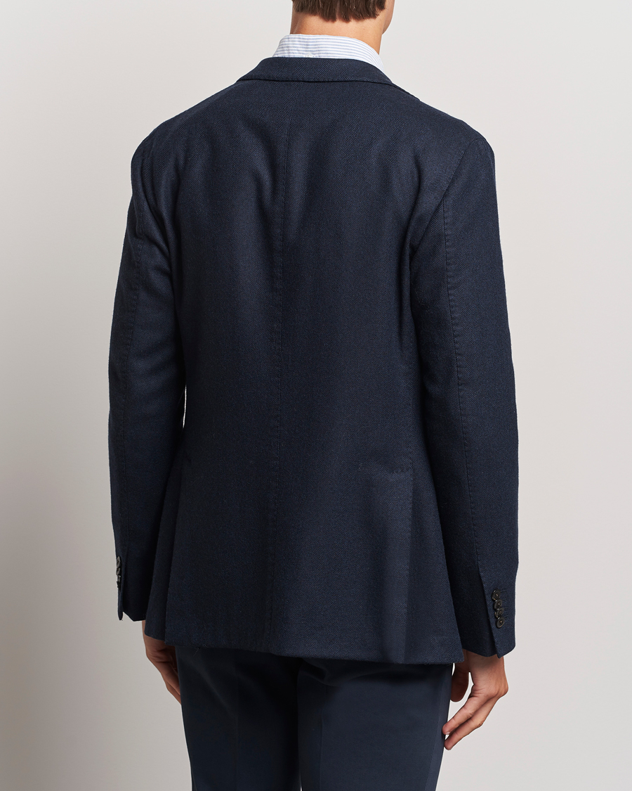 Homme | Blazers | Boglioli | K Jacket Wool Herringbone Blazer Navy