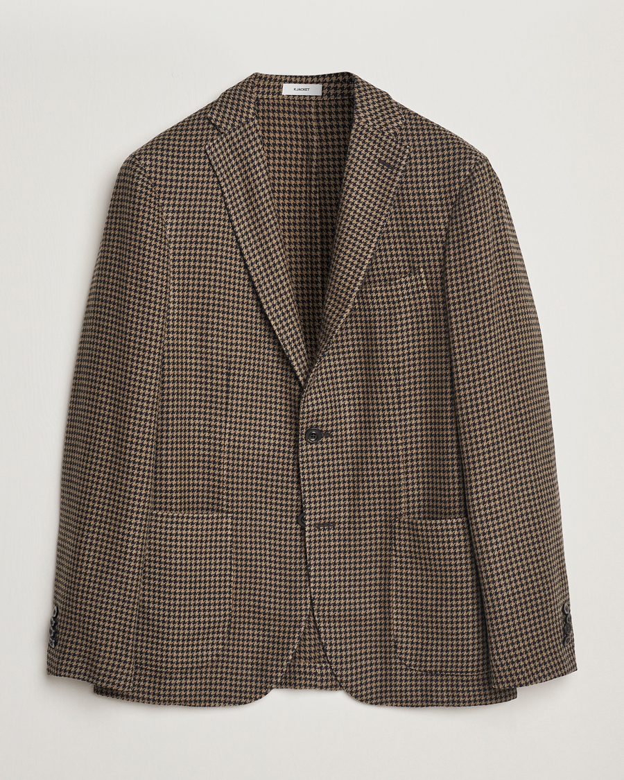 Homme | Blazers | Boglioli | K Jacket Houndstooth Wool Blazer Brown