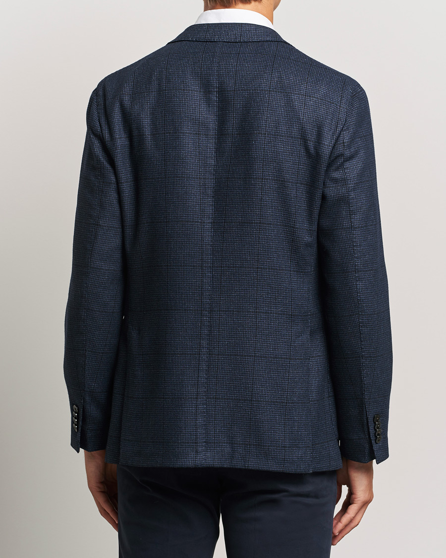 Homme | Blazers | Boglioli | K Jacket Overcheck Wool Blazer Navy