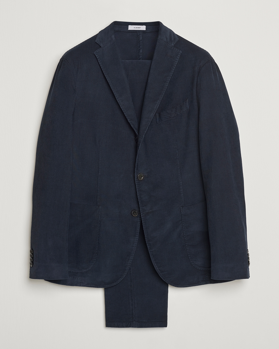 Homme | Costumes | Boglioli | K Jacket Baby Corduroy Suit Navy