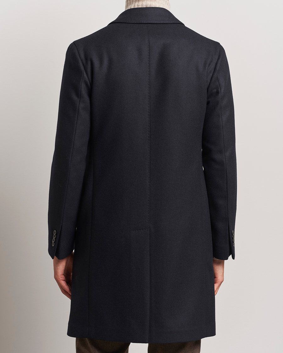 Homme | Manteaux Et Vestes | Boglioli | Herringbone Wool Coat Navy