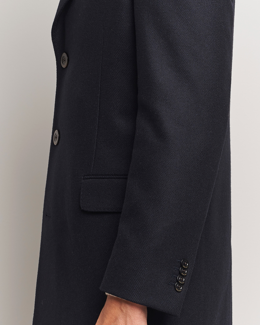 Homme | Manteaux Et Vestes | Boglioli | Herringbone Wool Coat Navy
