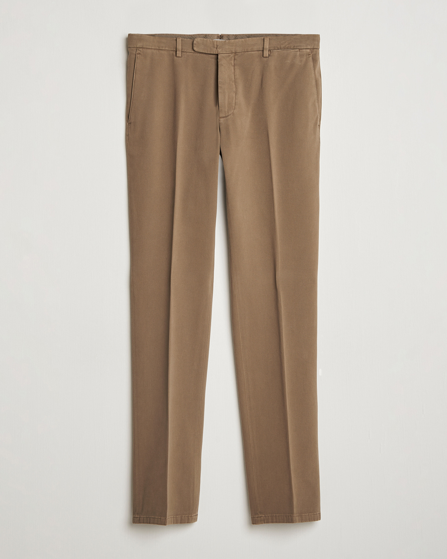 Homme | Pantalons | Boglioli | Cotton Twill Trousers Brown