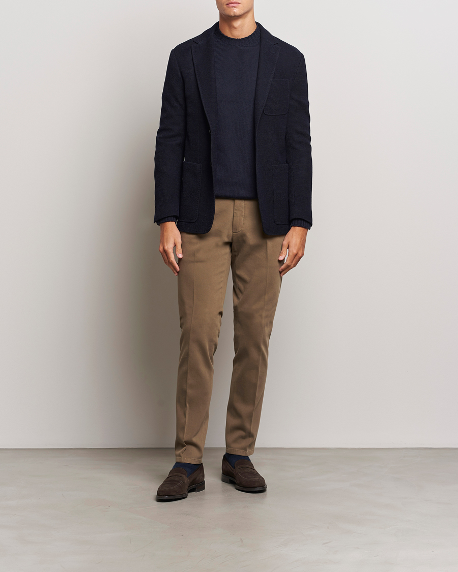 Homme | Pantalons | Boglioli | Cotton Twill Trousers Brown