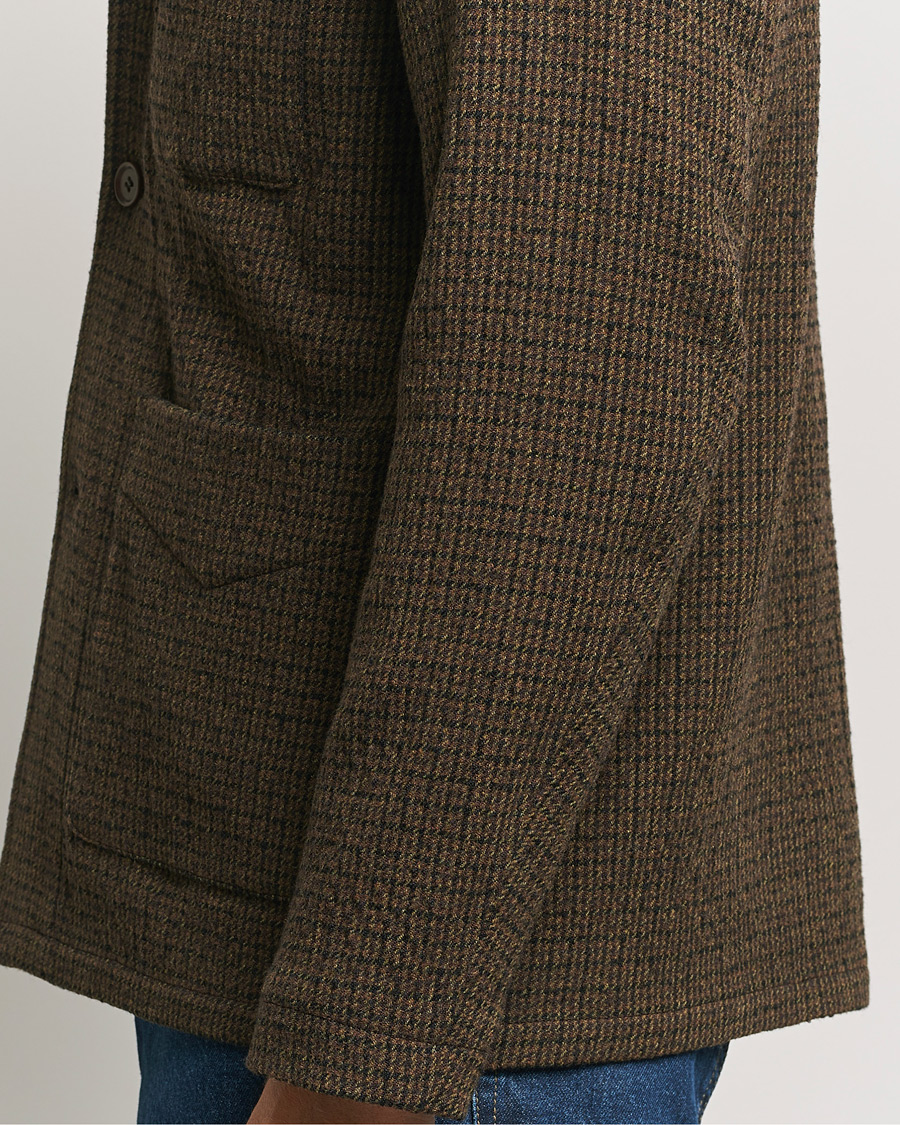Homme | Manteaux Et Vestes | Aspesi | Wool Houndstooth Jacket Dark Brown