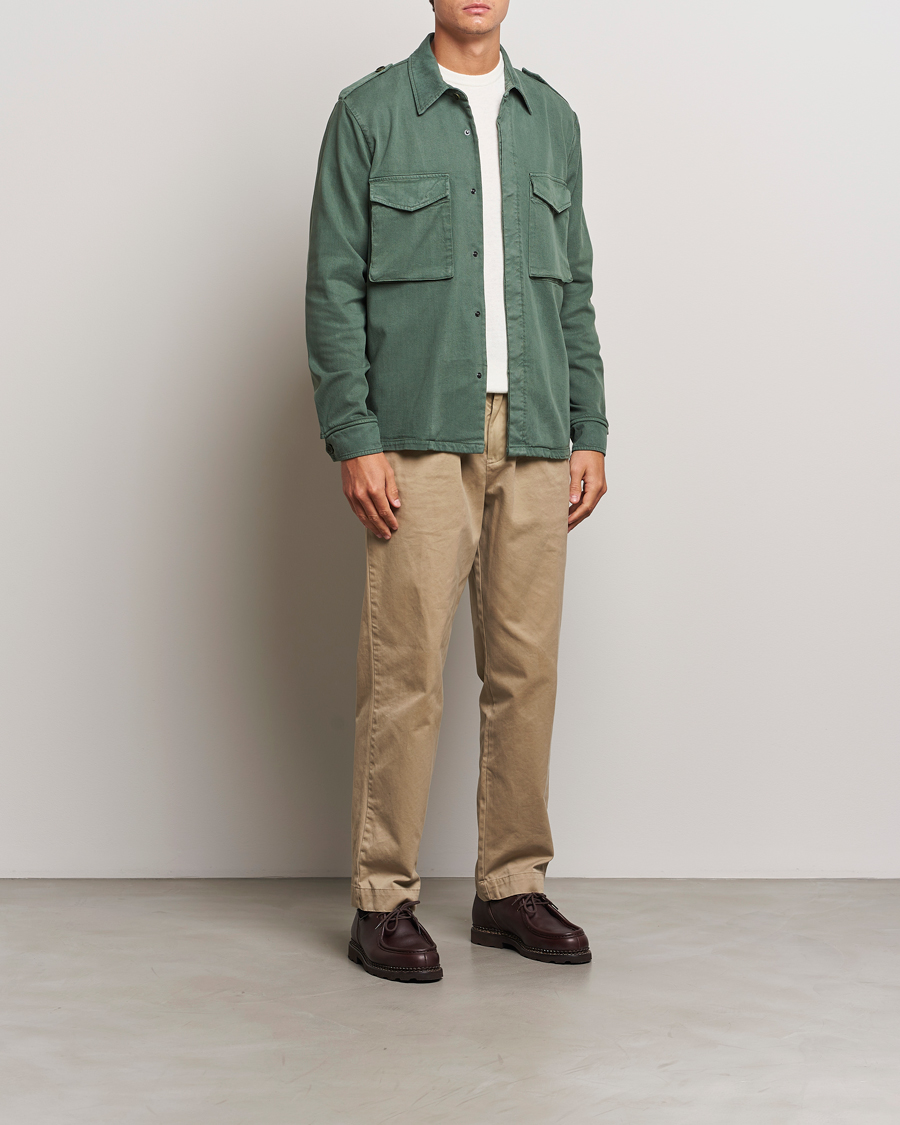 Homme | Manteaux Et Vestes | Aspesi | Twill Cotton Shirt Jacket Green