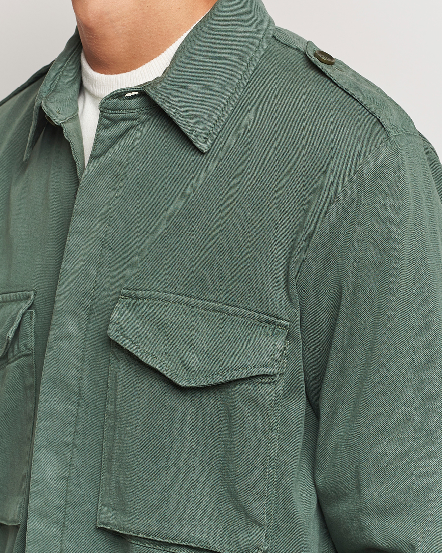 Homme | Manteaux Et Vestes | Aspesi | Twill Cotton Shirt Jacket Green