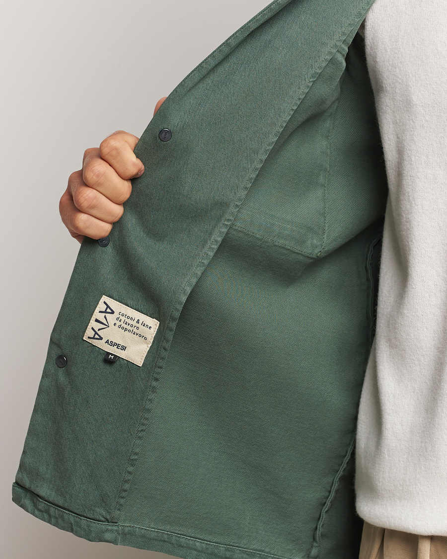 Homme | Manteaux Et Vestes | Aspesi | Twill Cotton Shirt Jacket Green