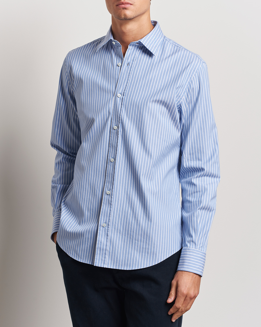 Homme | Chemises | Aspesi | Striped Oxford Shirt Light Blue