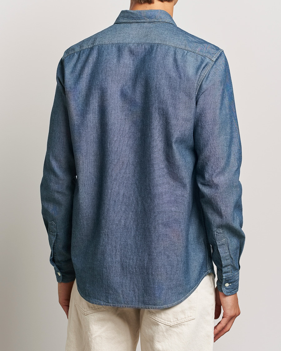 Homme | Chemises | Aspesi | Double Pocket Chambray Shirt Dark Wash