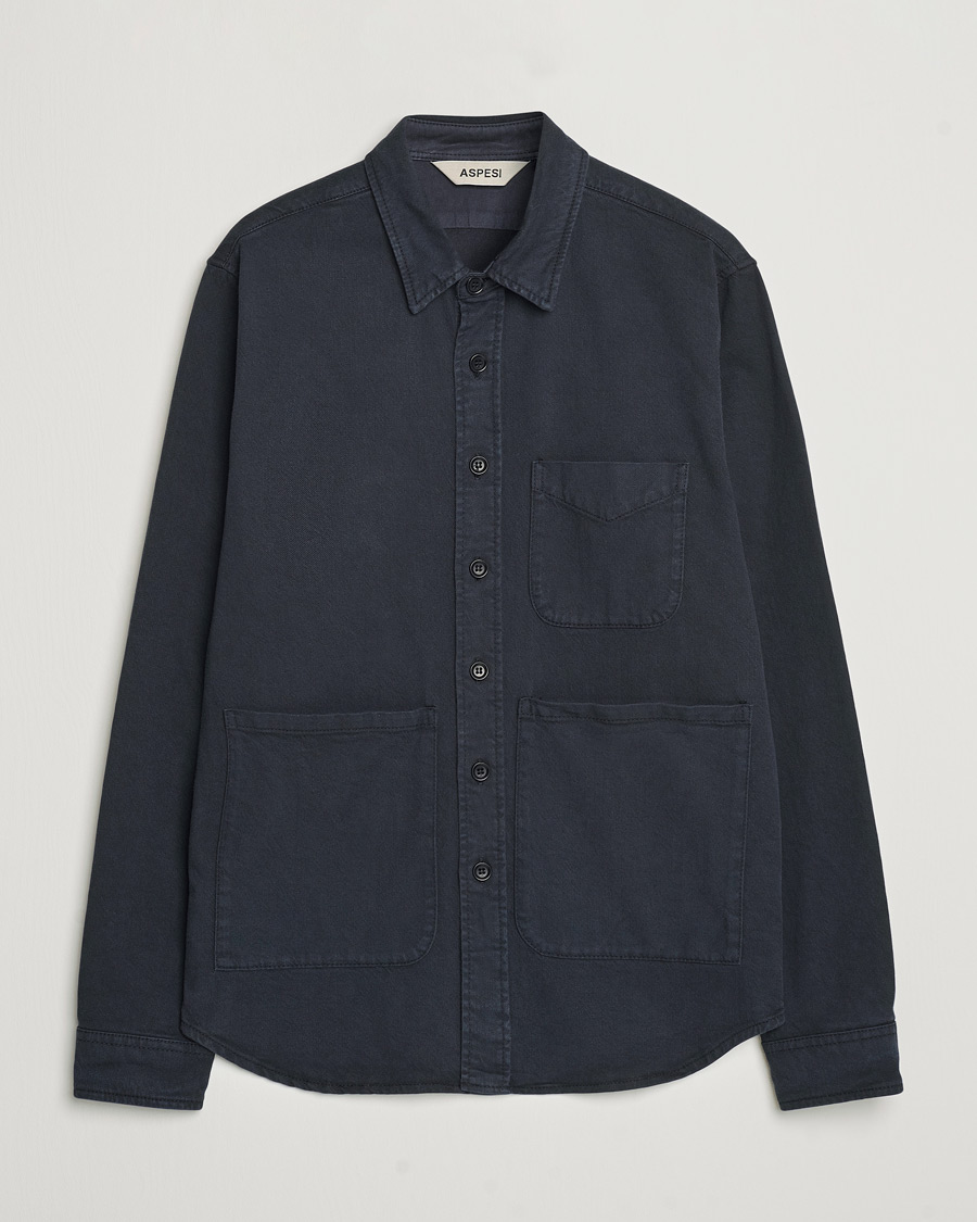 Homme | Chemises | Aspesi | Cotton Utility Shirt Navy