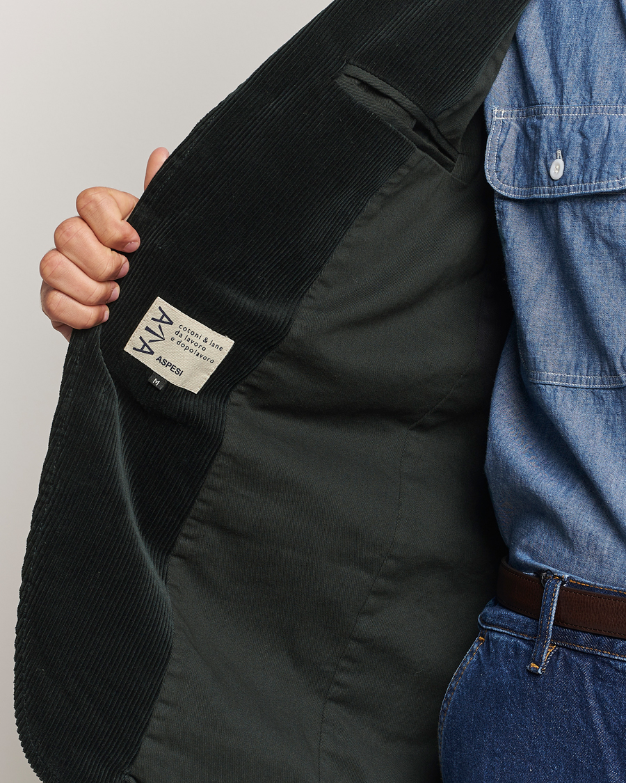 Homme | Blazers | Aspesi | Corduroy Blazer Dark Green