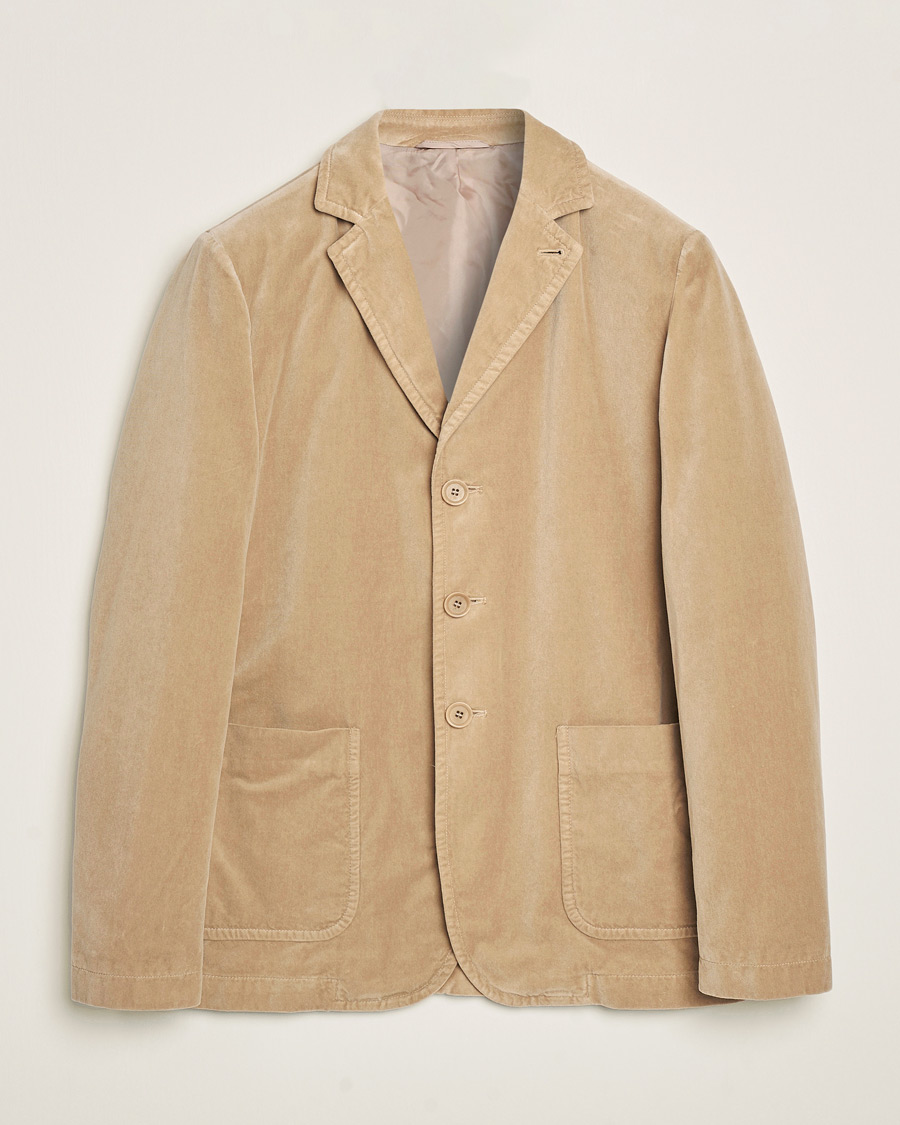 Homme | Blazers | Aspesi | Velvet Casual Jacket Beige