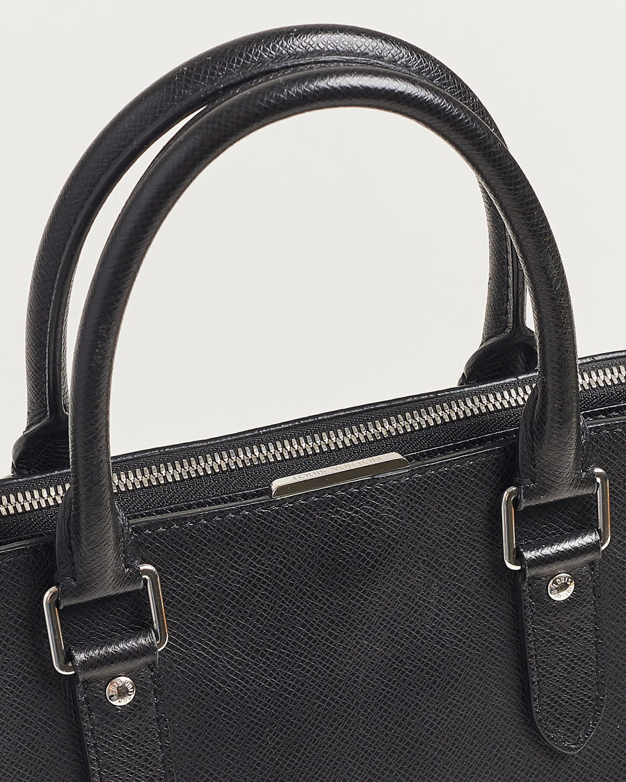 Homme | Louis Vuitton Pre-Owned Anton Brief Taiga Noir Silver | Louis Vuitton Pre-Owned | Anton Brief Taiga Noir Silver