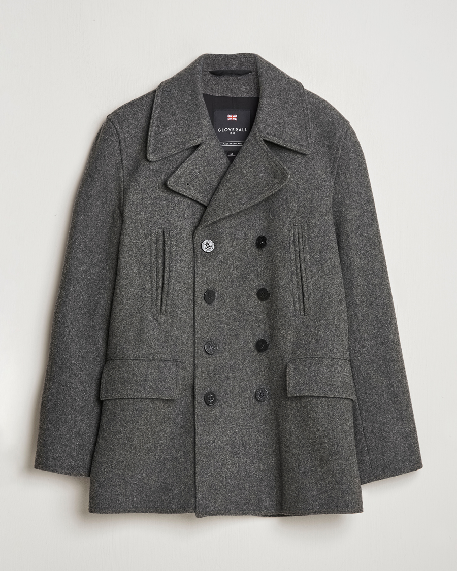 Homme | Manteaux Et Vestes | Gloverall | Churchill Reefer Peacoat Grey