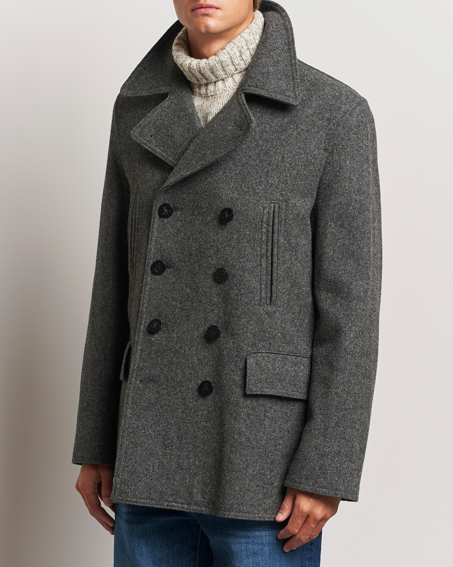 Homme | Manteaux Et Vestes | Gloverall | Churchill Reefer Peacoat Grey