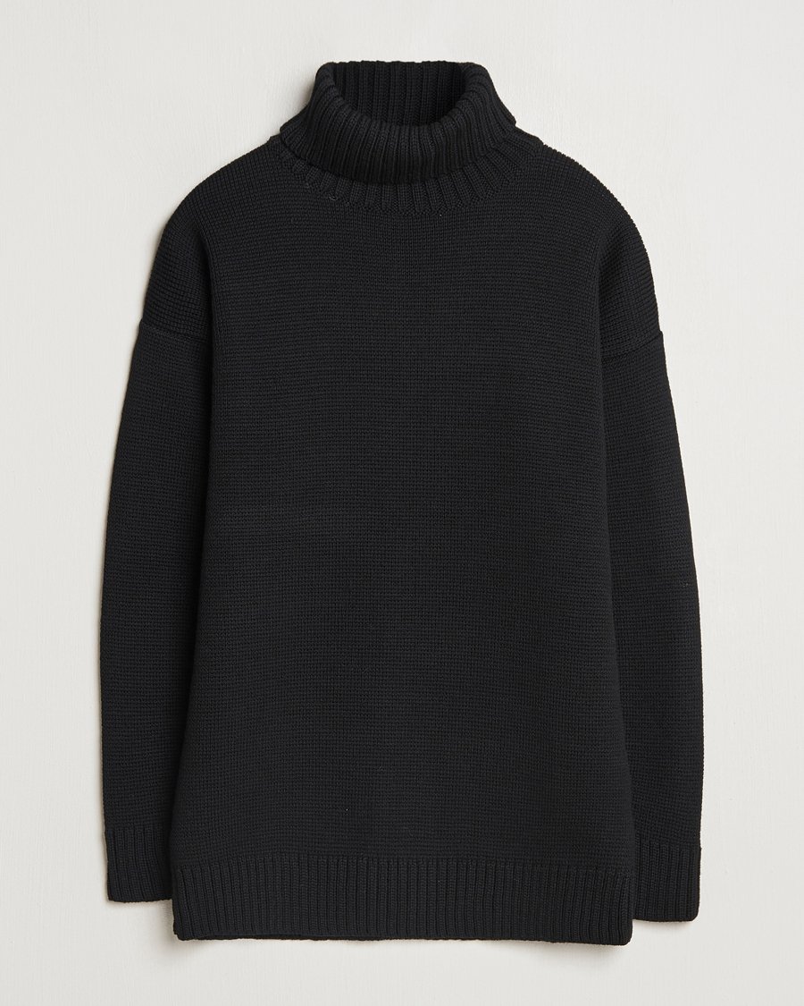 Homme | Pulls Et Tricots | Gloverall | Submariner Chunky Wool Rollneck Black