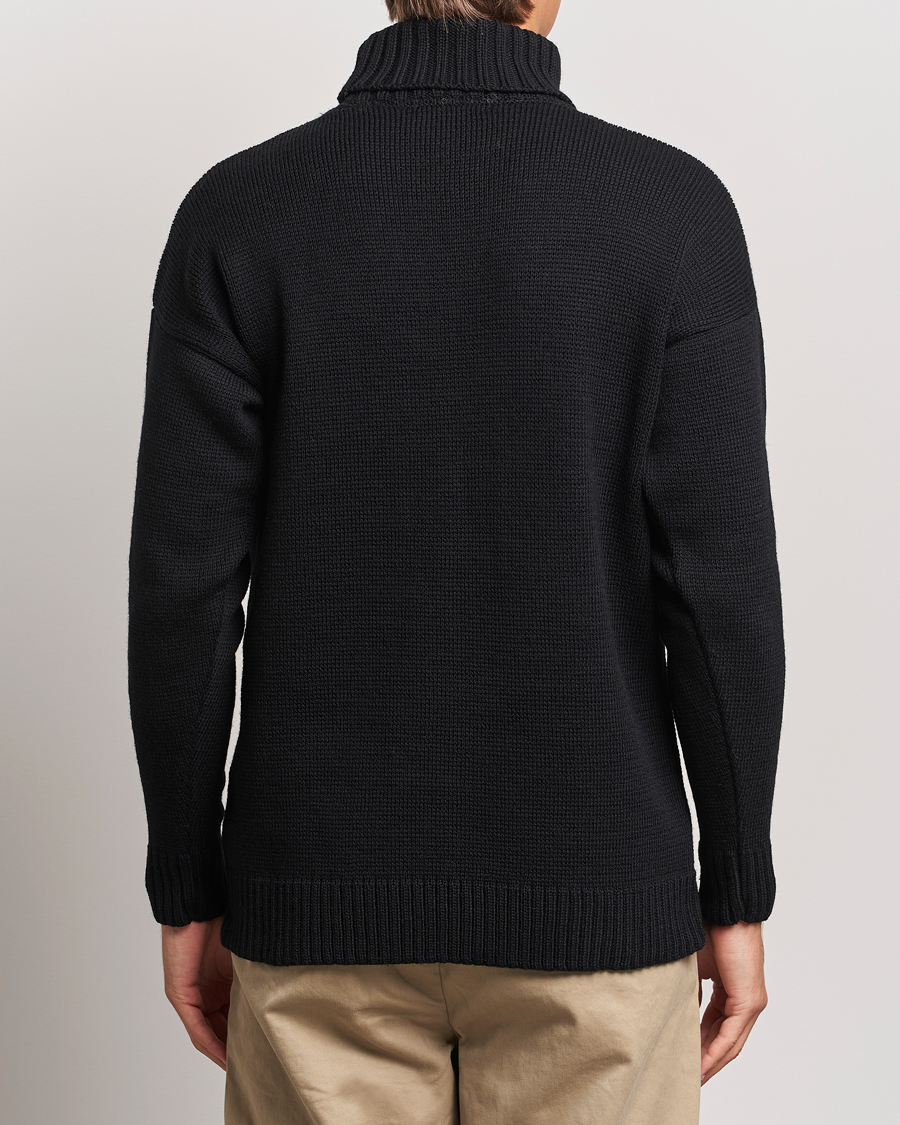 Homme | Pulls Et Tricots | Gloverall | Submariner Chunky Wool Rollneck Black