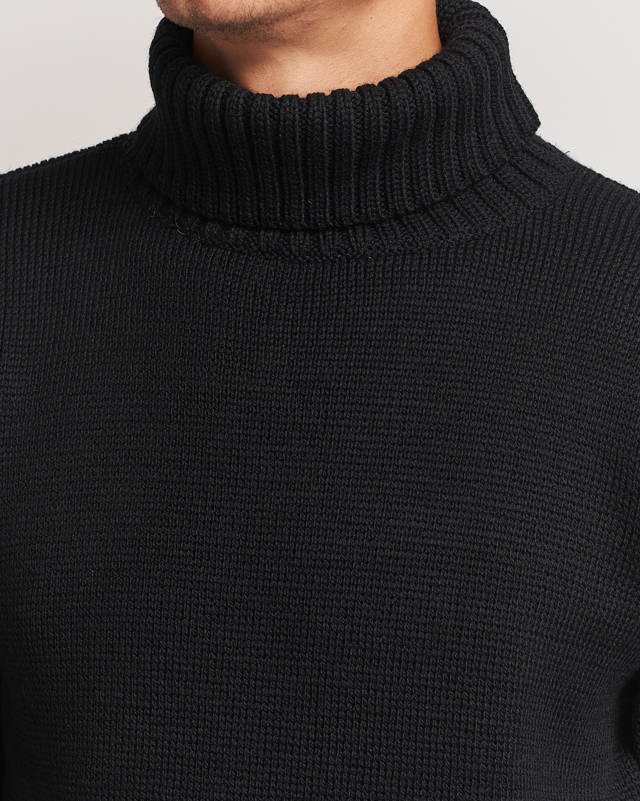 Homme | Pulls Et Tricots | Gloverall | Submariner Chunky Wool Rollneck Black