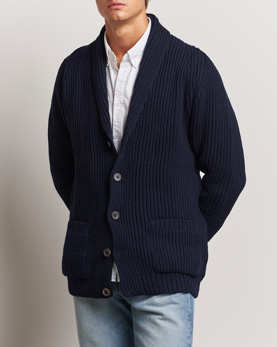 Homme | Pulls Et Tricots | Gloverall | Shawl Collar Cardigan Navy