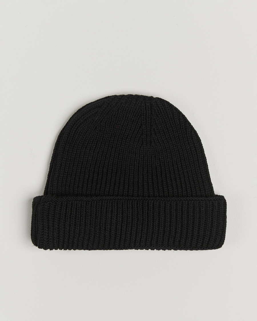 Homme | Gloverall Fisherman Lambswool Beanie Black | Gloverall | Fisherman Lambswool Beanie Black