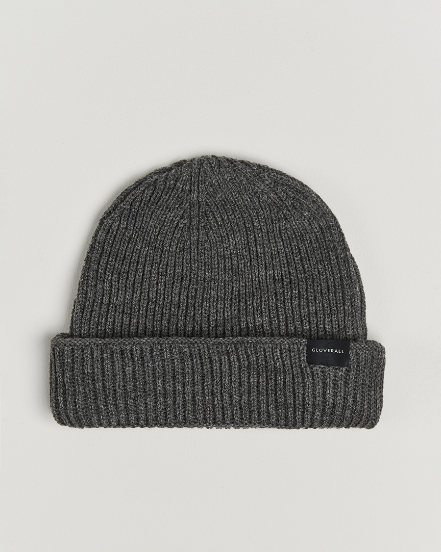 Homme | Gloverall Fisherman Lambswool Beanie Grey | Gloverall | Fisherman Lambswool Beanie Grey