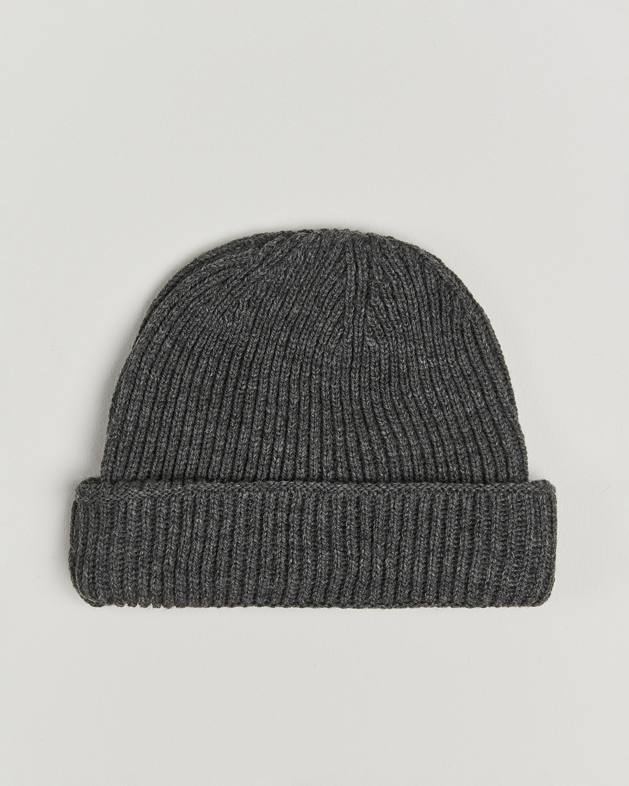 Homme | Gloverall Fisherman Lambswool Beanie Grey | Gloverall | Fisherman Lambswool Beanie Grey