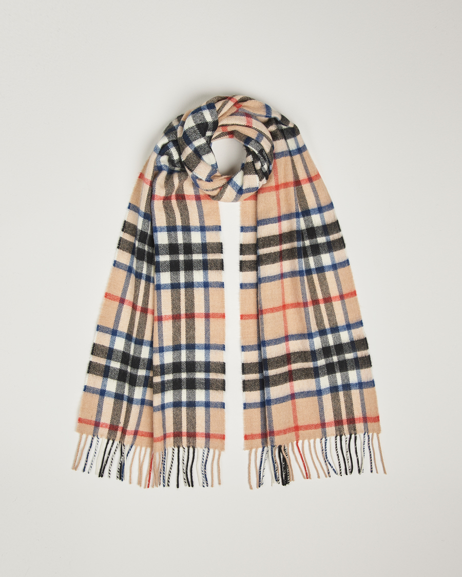 Homme | Gloverall Lambswool Scarf Camel Check | Gloverall | Lambswool Scarf Camel Check