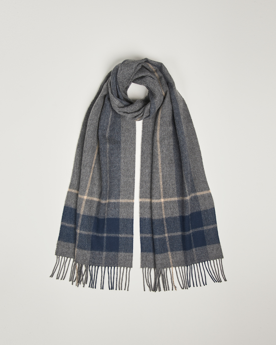 Homme | Gloverall Lambswool Scarf Grey Check | Gloverall | Lambswool Scarf Grey Check