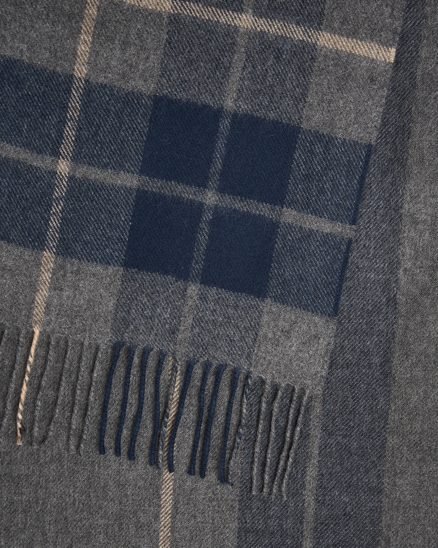 Homme | Gloverall Lambswool Scarf Grey Check | Gloverall | Lambswool Scarf Grey Check