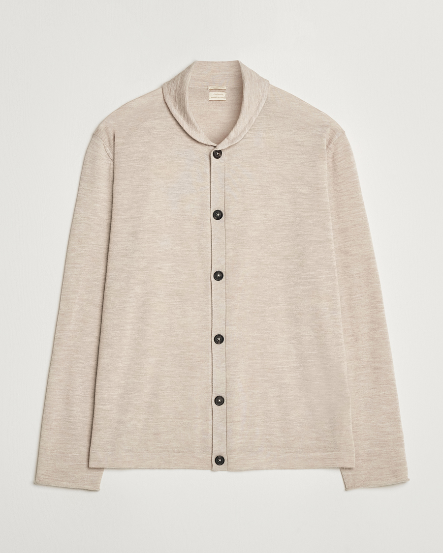 Homme | Pulls Et Tricots | Massimo Alba | Cashmere Shawl Collar Cardigan Beige