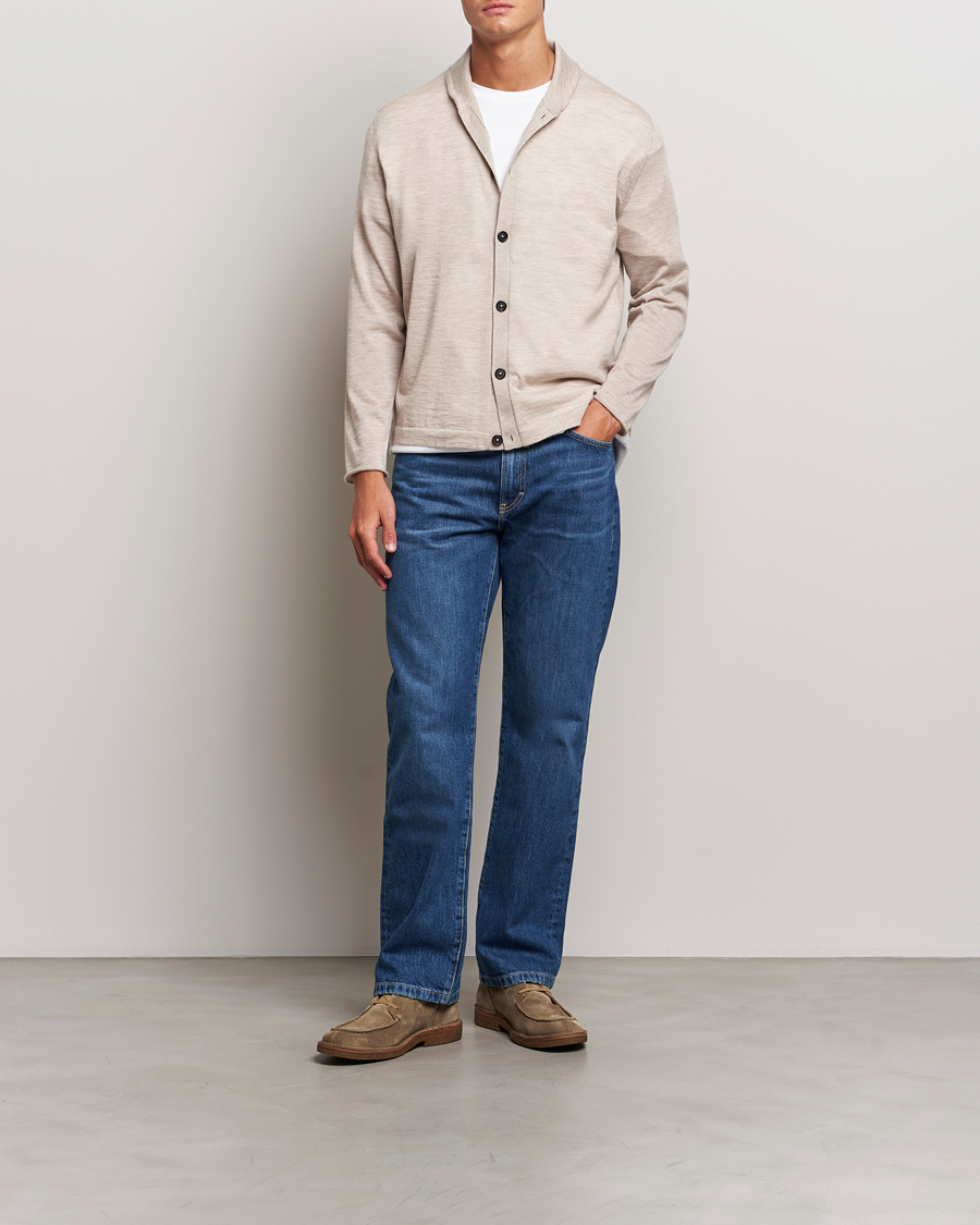 Homme | Pulls Et Tricots | Massimo Alba | Cashmere Shawl Collar Cardigan Beige