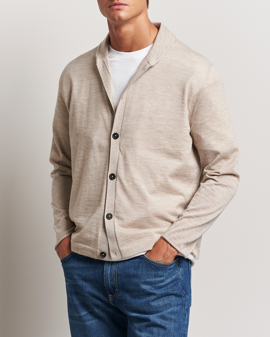 Homme | Pulls Et Tricots | Massimo Alba | Cashmere Shawl Collar Cardigan Beige