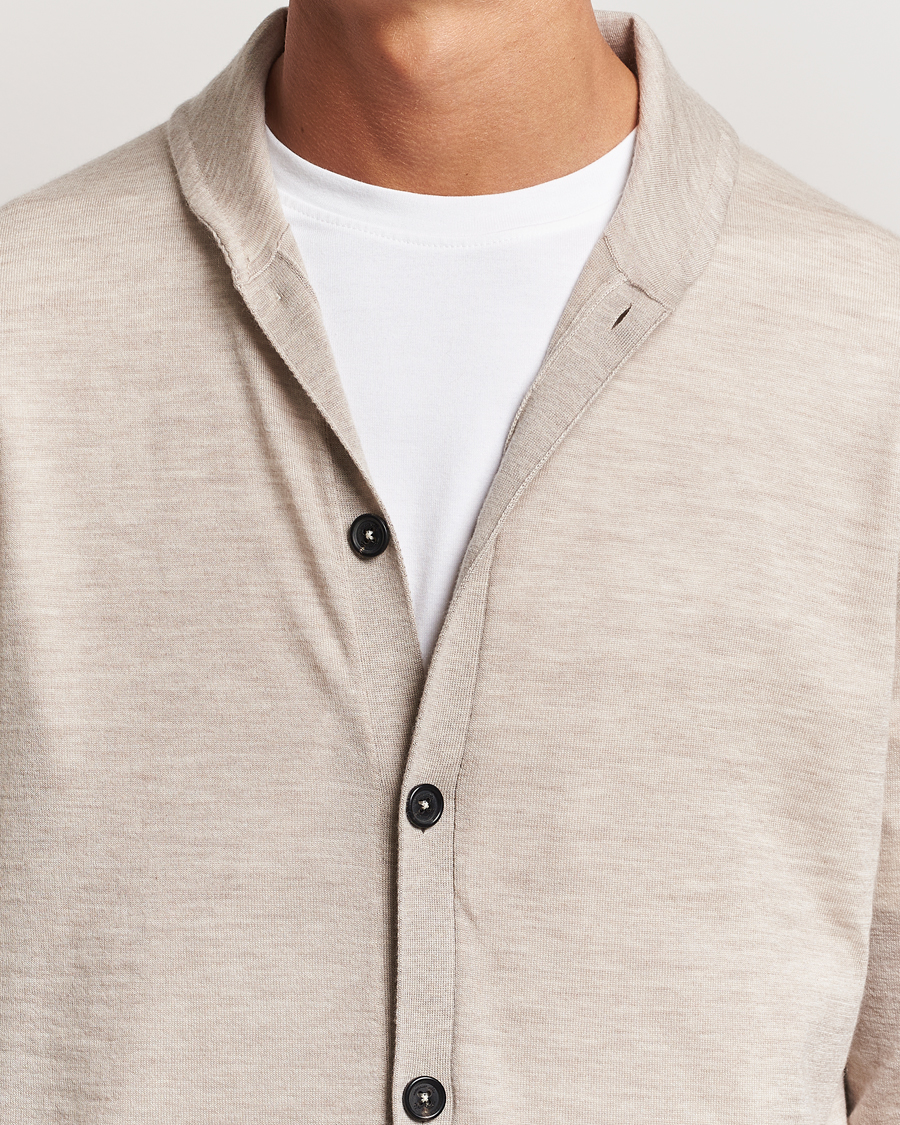 Homme | Pulls Et Tricots | Massimo Alba | Cashmere Shawl Collar Cardigan Beige