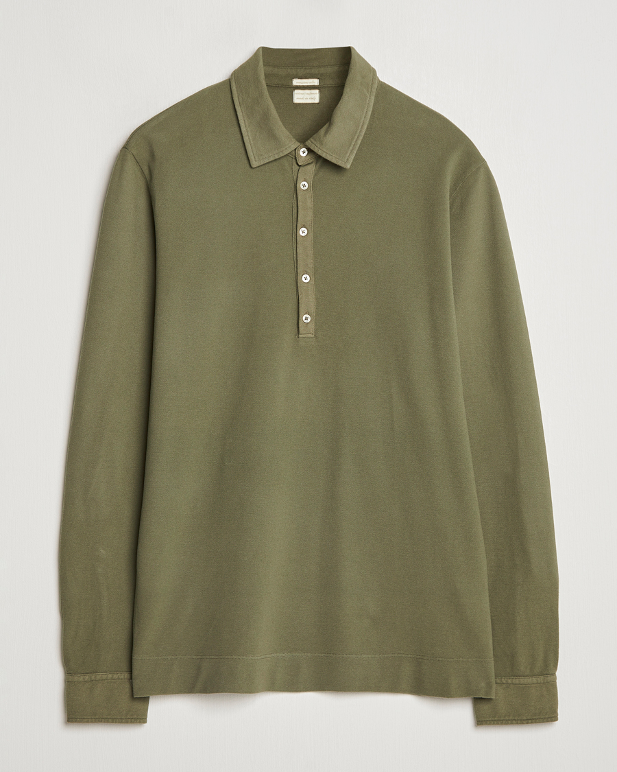 Homme | Pulls Et Tricots | Massimo Alba | Ischia Cotton/Cashmere Long Sleeve Polo Military