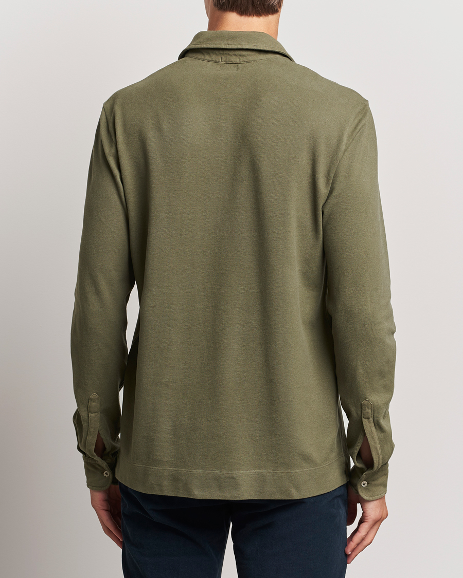 Homme | Pulls Et Tricots | Massimo Alba | Ischia Cotton/Cashmere Long Sleeve Polo Military