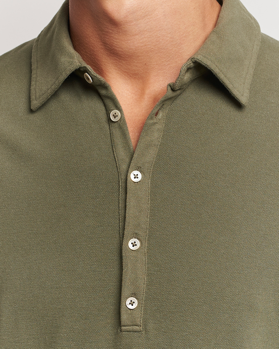 Homme | Pulls Et Tricots | Massimo Alba | Ischia Cotton/Cashmere Long Sleeve Polo Military