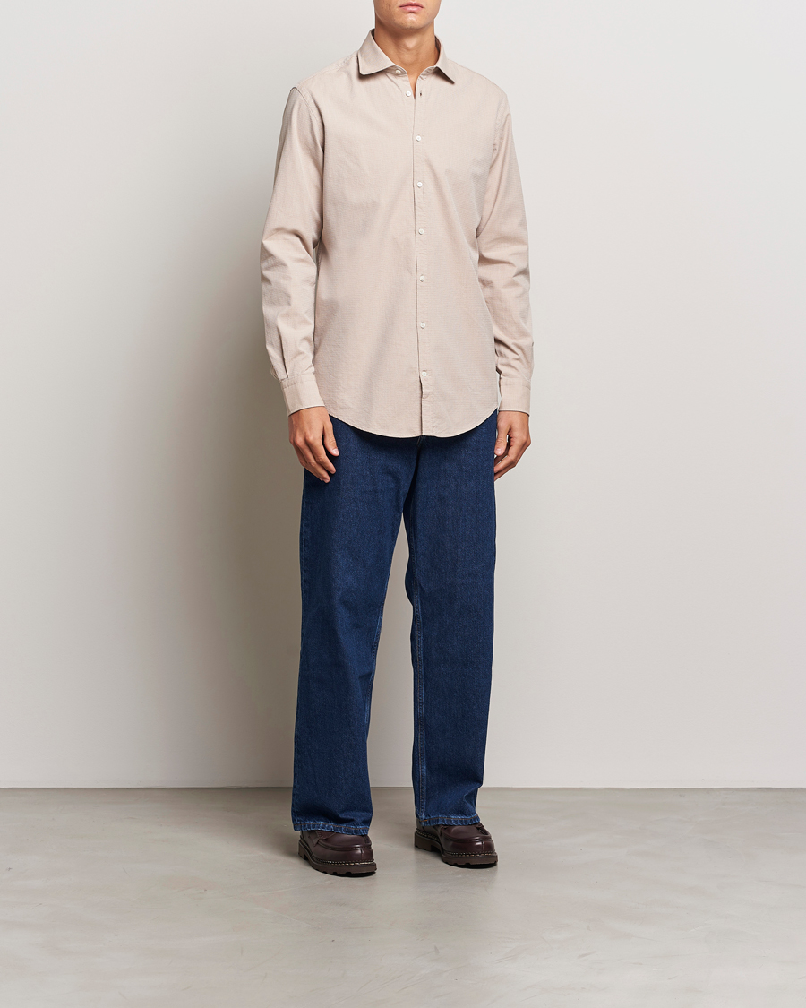 Homme | Chemises | Massimo Alba | Canary Cotton Voile Casual Shirt Beige