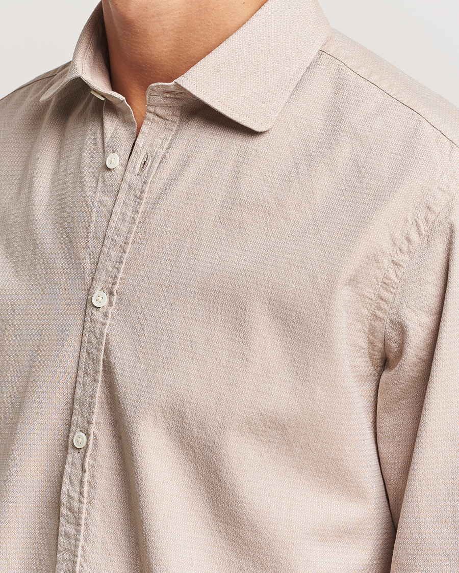 Homme | Chemises | Massimo Alba | Canary Cotton Voile Casual Shirt Beige