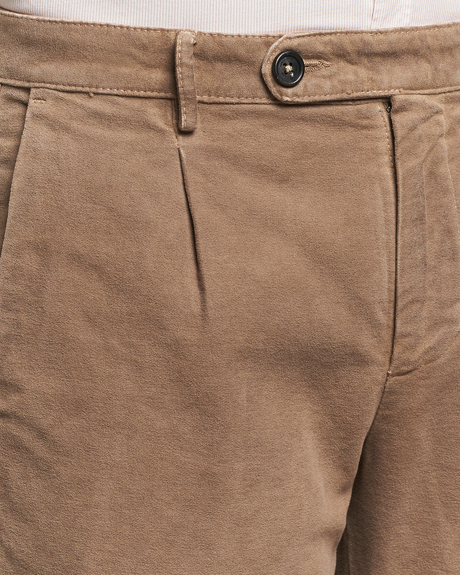 Homme | Pantalons | Massimo Alba | Ionio Pleated Moleskine Trousers Brown
