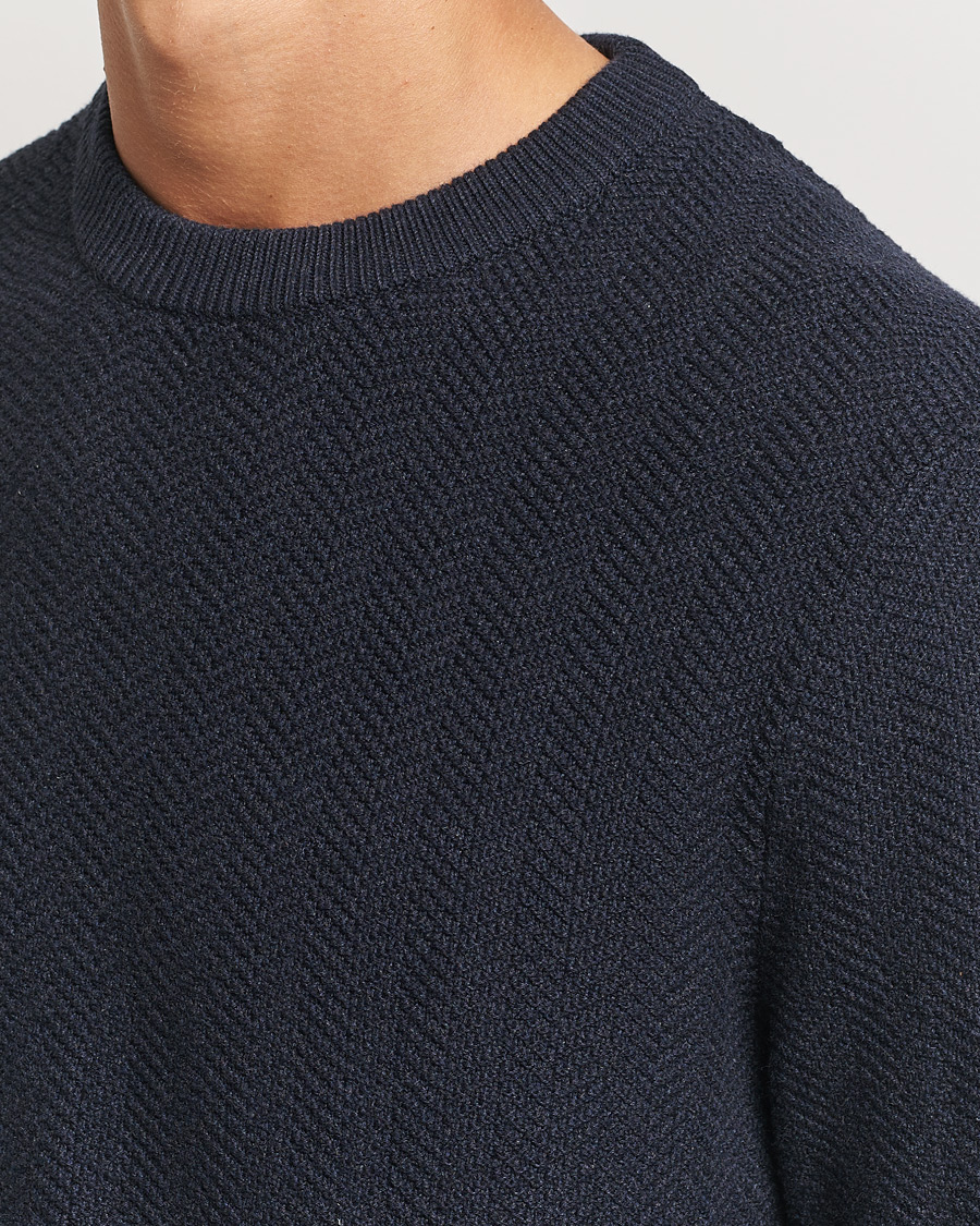 Homme | Pulls Et Tricots | NN07 | Pete Cotton Knitted Crew Neck Navy Melange