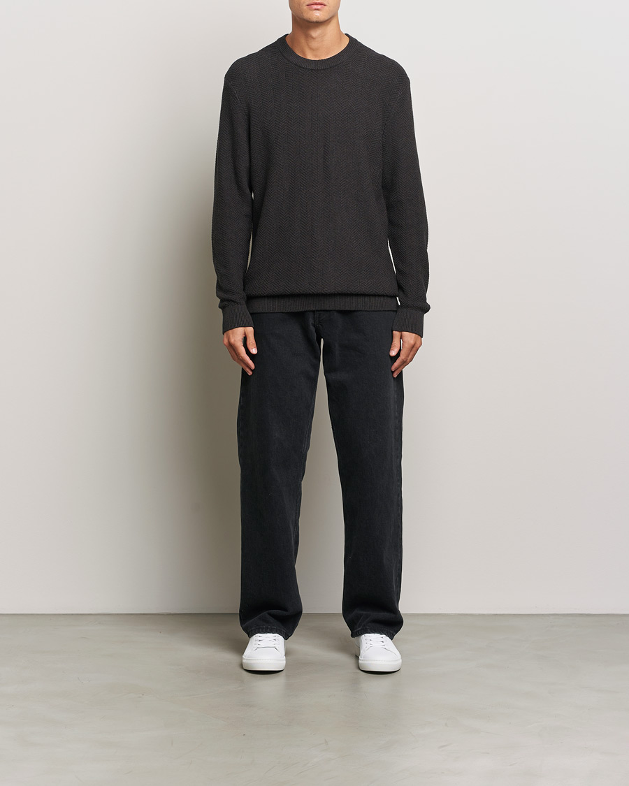 Homme | Pulls Et Tricots | NN07 | Pete Cotton Knitted Crew Neck Demitase Brown