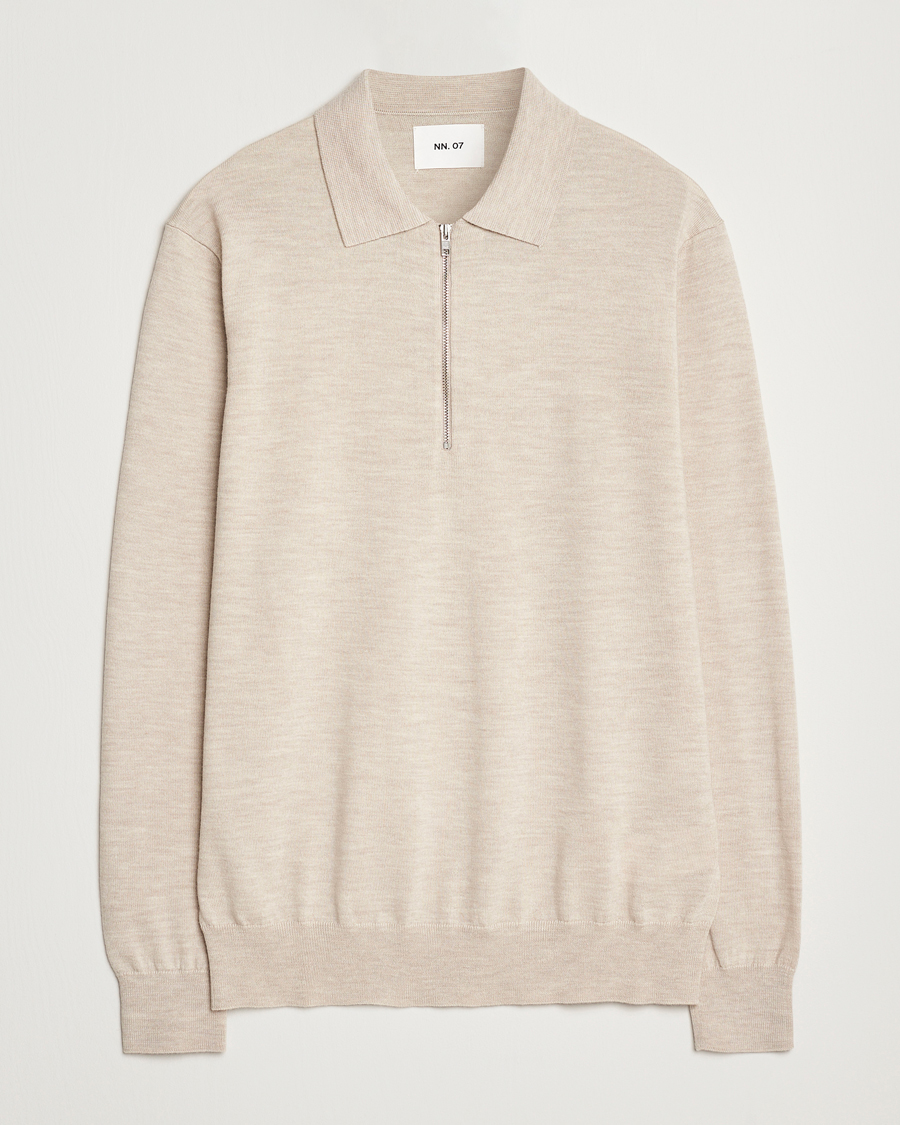 Homme | Pulls Et Tricots | NN07 | Sergio Half Zip Light Khaki Melange