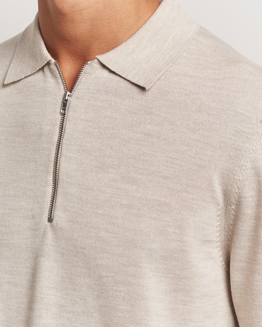 Homme | Pulls Et Tricots | NN07 | Sergio Half Zip Light Khaki Melange