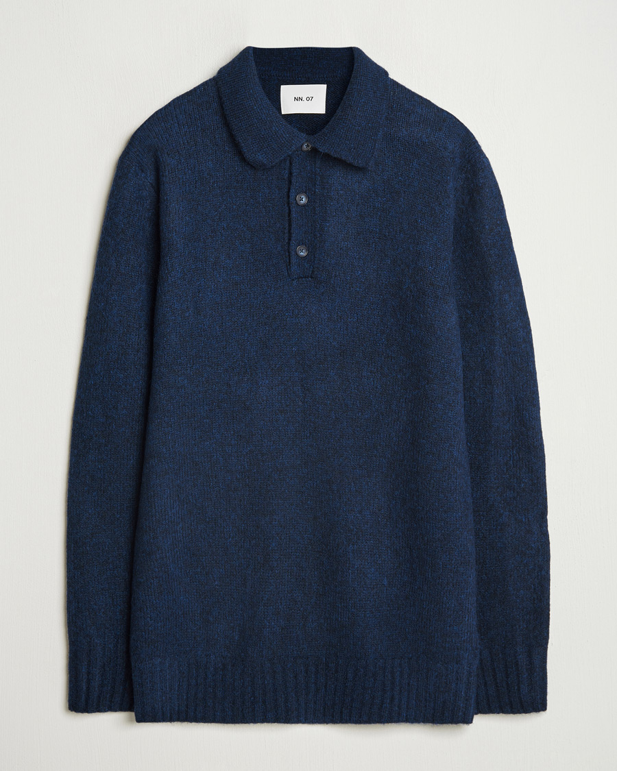 Homme | Pulls Et Tricots | NN07 | Lee Brushed Wool Polo Navy Blue