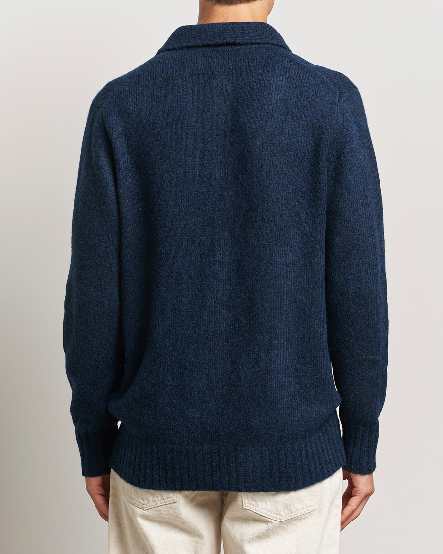 Homme | Pulls Et Tricots | NN07 | Lee Brushed Wool Polo Navy Blue