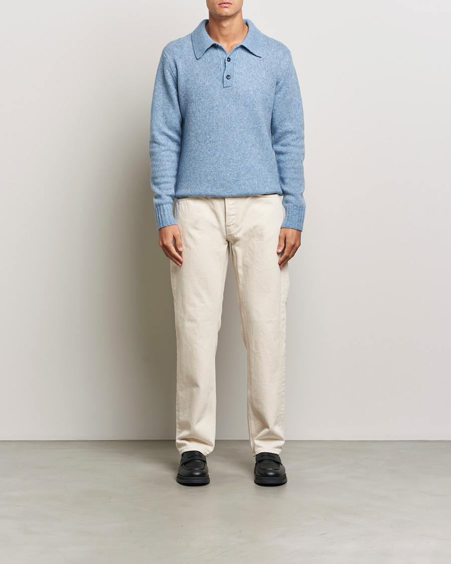Homme | Pulls Et Tricots | NN07 | Lee Brushed Wool Polo Tink Blue