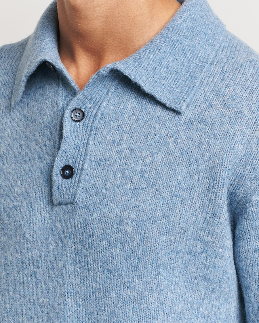 Homme | Pulls Et Tricots | NN07 | Lee Brushed Wool Polo Tink Blue