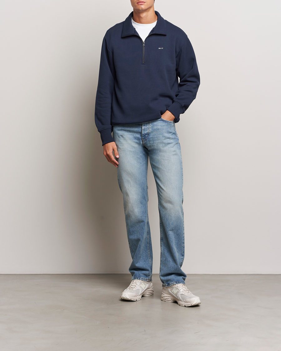 Homme | Pulls Et Tricots | NN07 | Briggs Half Zip Sweatshirt Navy Blue